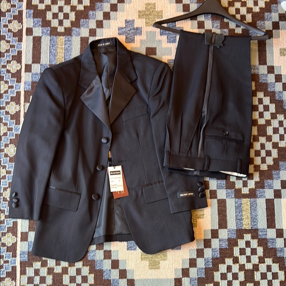 Boys Size 10 Black Tuxedo - Brand New